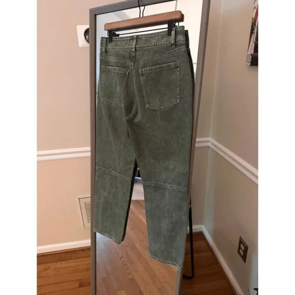 BDG Urban Outfitters Jeans Size 28 Green High Rise Tapered 100% Cotton Utility - Picture 3 of 4